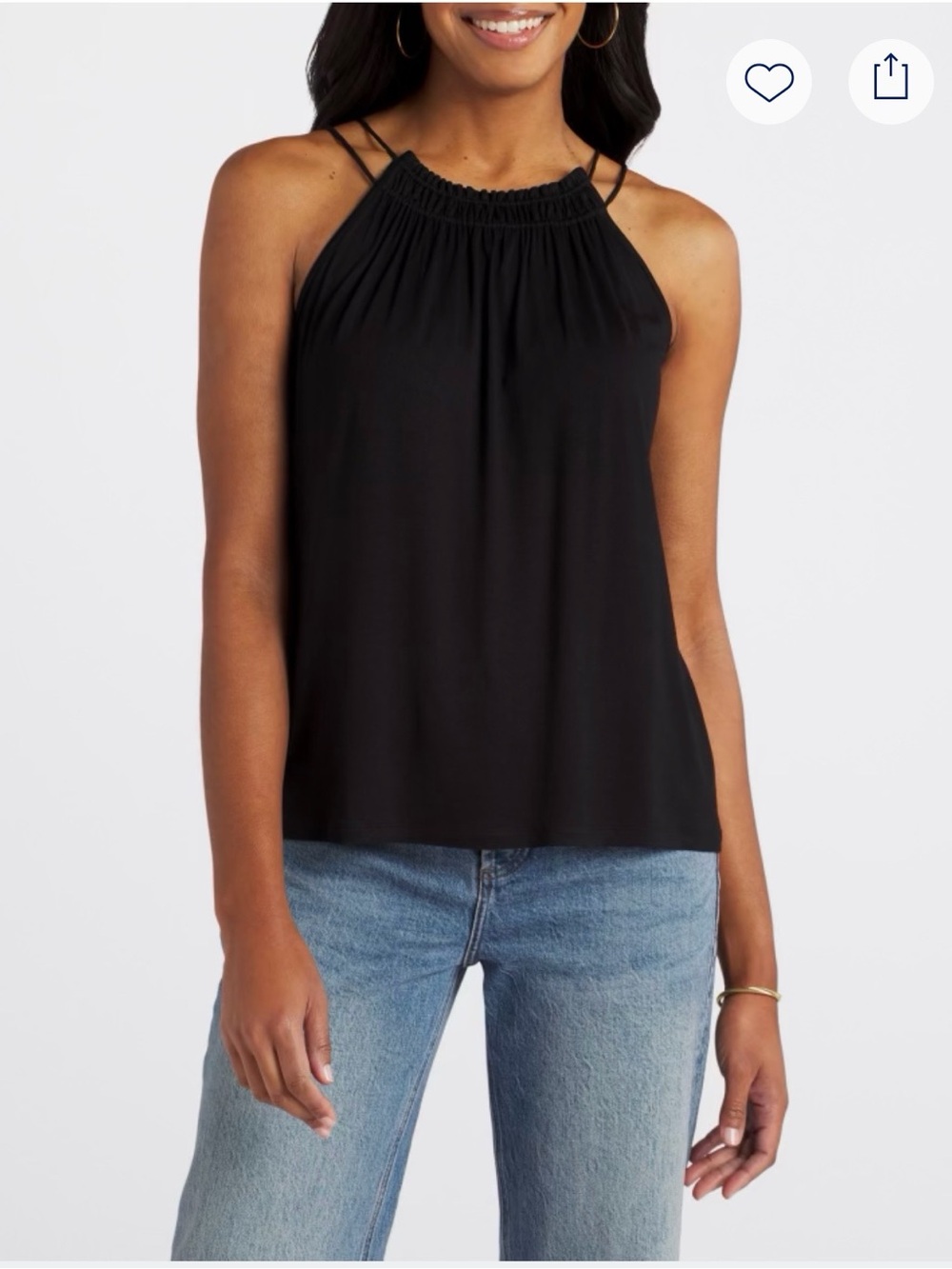 Les Serein Dallyn Halter Knit Black Tank Top, Small